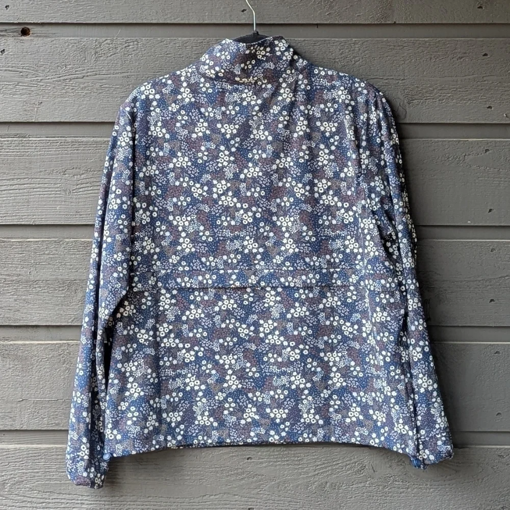 NWT Member's Mark Travel Pullover Navy Blue Ditsy Floral Size Small Half Zip